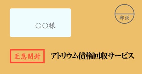 アトリウム債権回収サービスの督促状